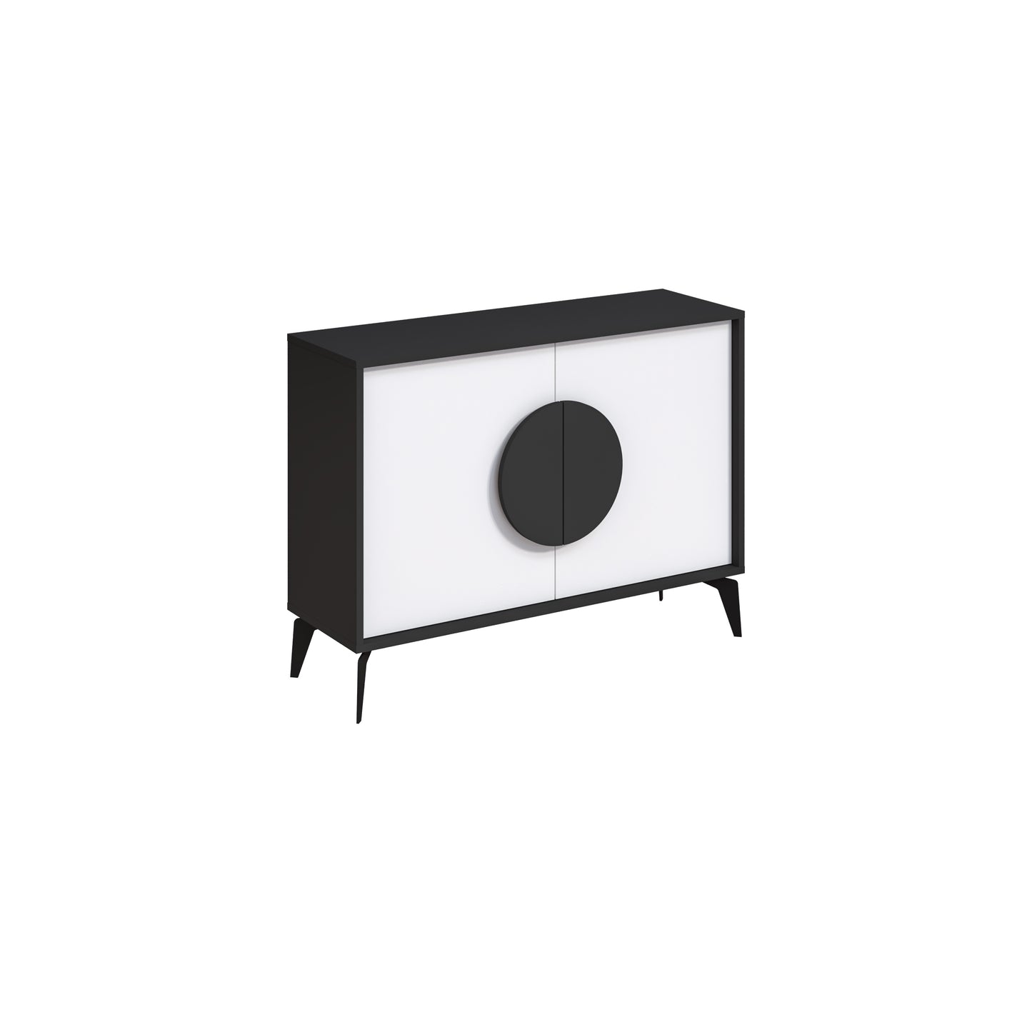 Modern sideboard cabinet with metal legs and closed storage, ideal for living room, dining area or hallway