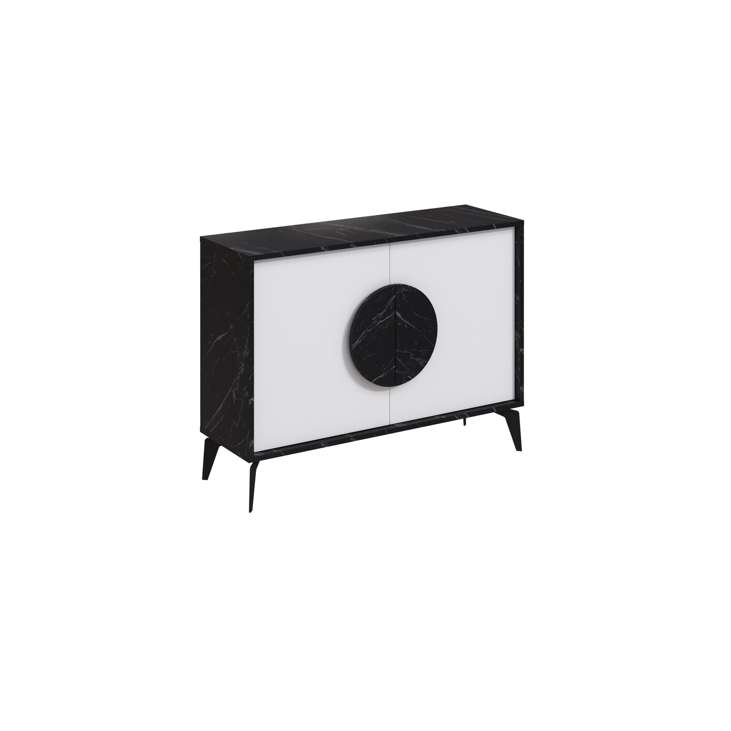 Modern sideboard cabinet with metal legs and closed storage, ideal for living room, dining area or hallway