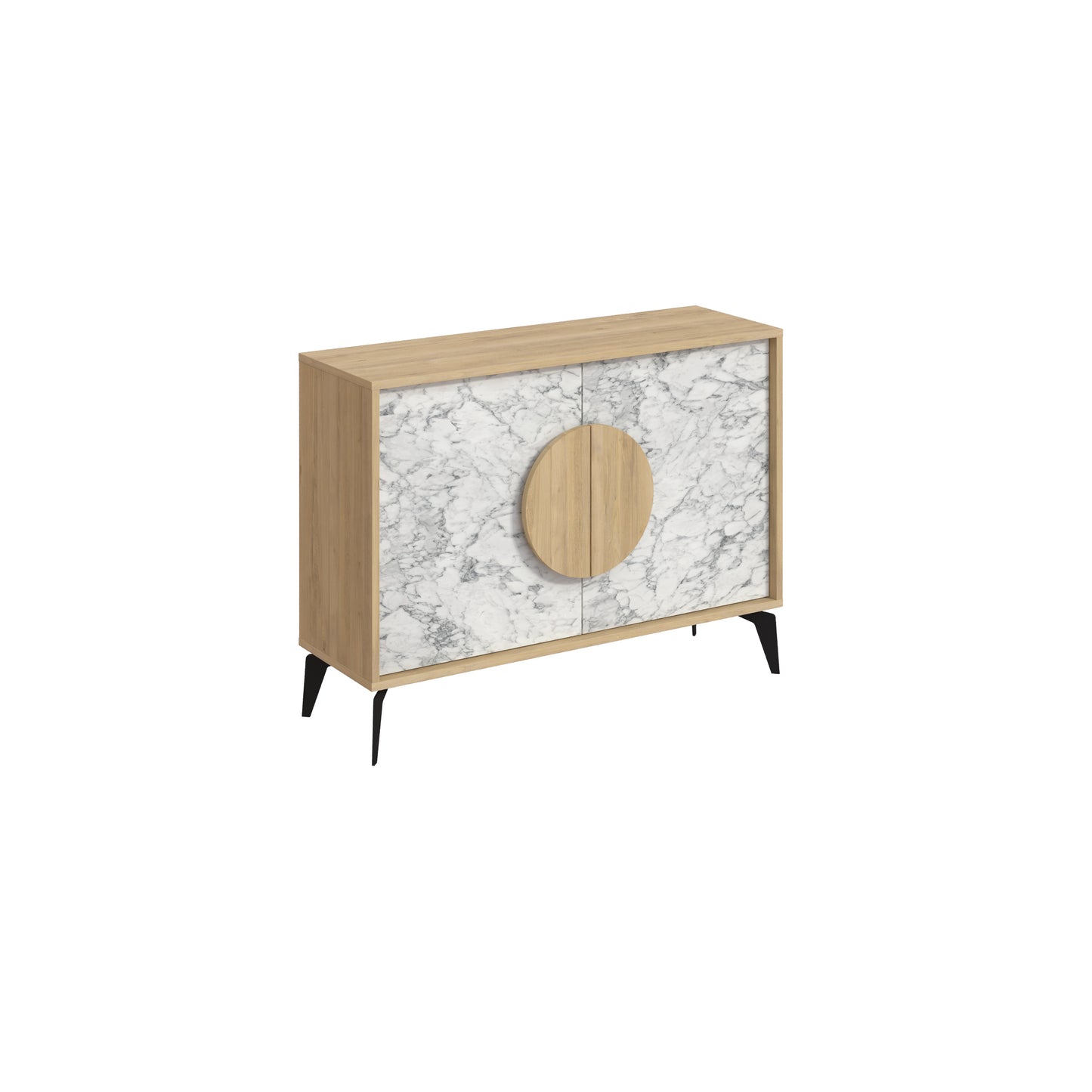 Modern sideboard cabinet with metal legs and closed storage, ideal for living room, dining area or hallway