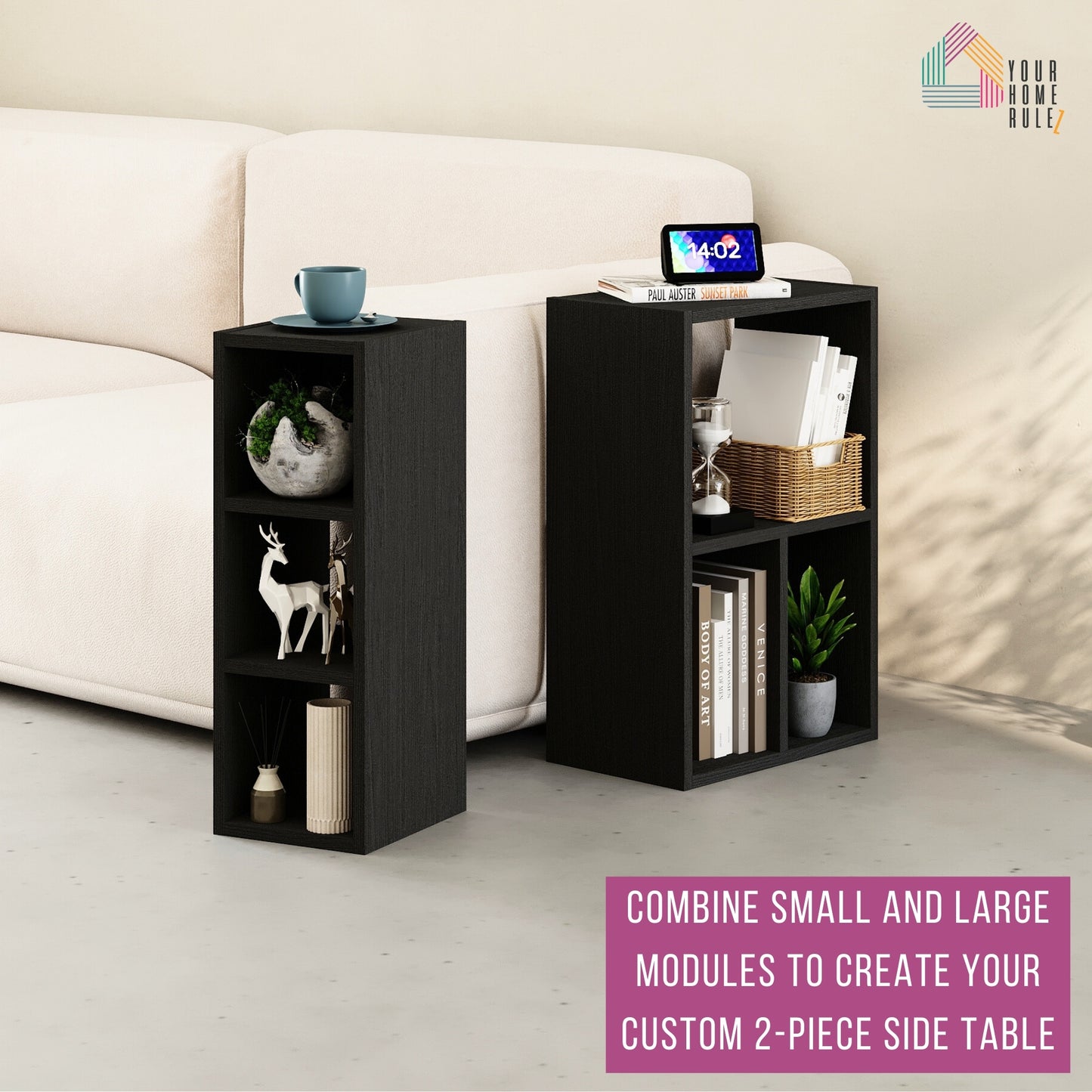 Combayn Modular Large Side Table – Versatile Storage Unit for Living Room or Bedroom, 4 Colour Options