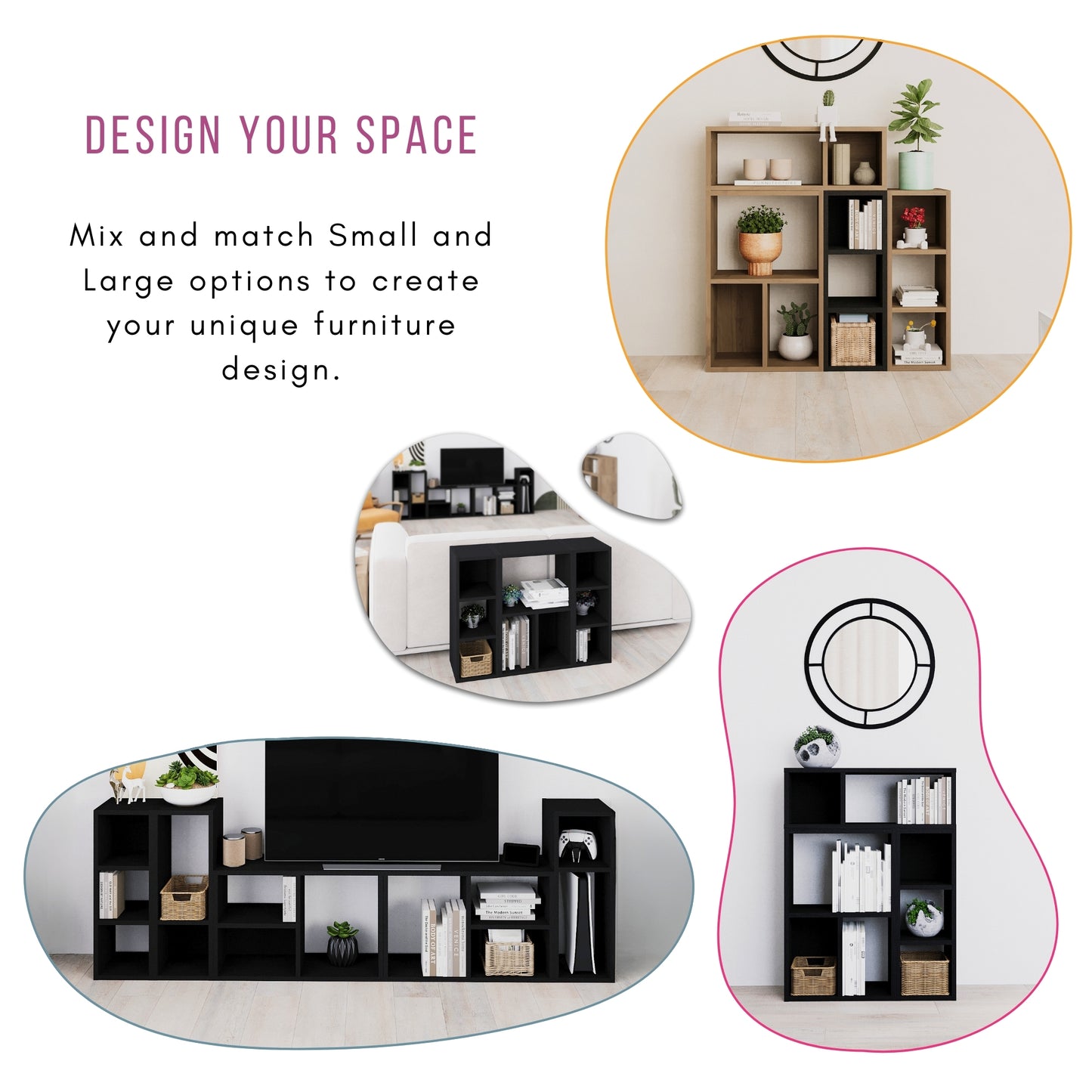 Combayn Modular Large Side Table – Versatile Storage Unit for Living Room or Bedroom, 4 Colour Options