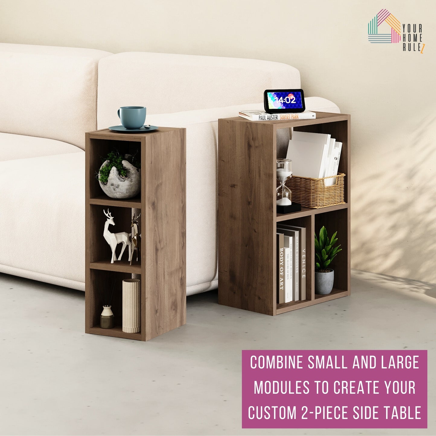 Combayn Modular Large Side Table – Versatile Storage Unit for Living Room or Bedroom, 4 Colour Options