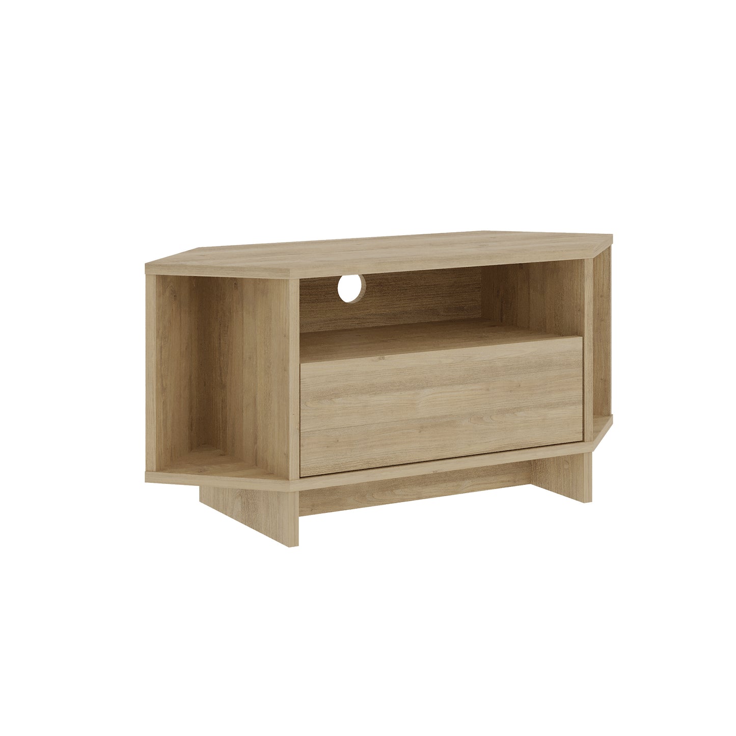 Corner TV Stand for 40 Inch TVs – Lila Modern Unit with Cabinet & Cable Management