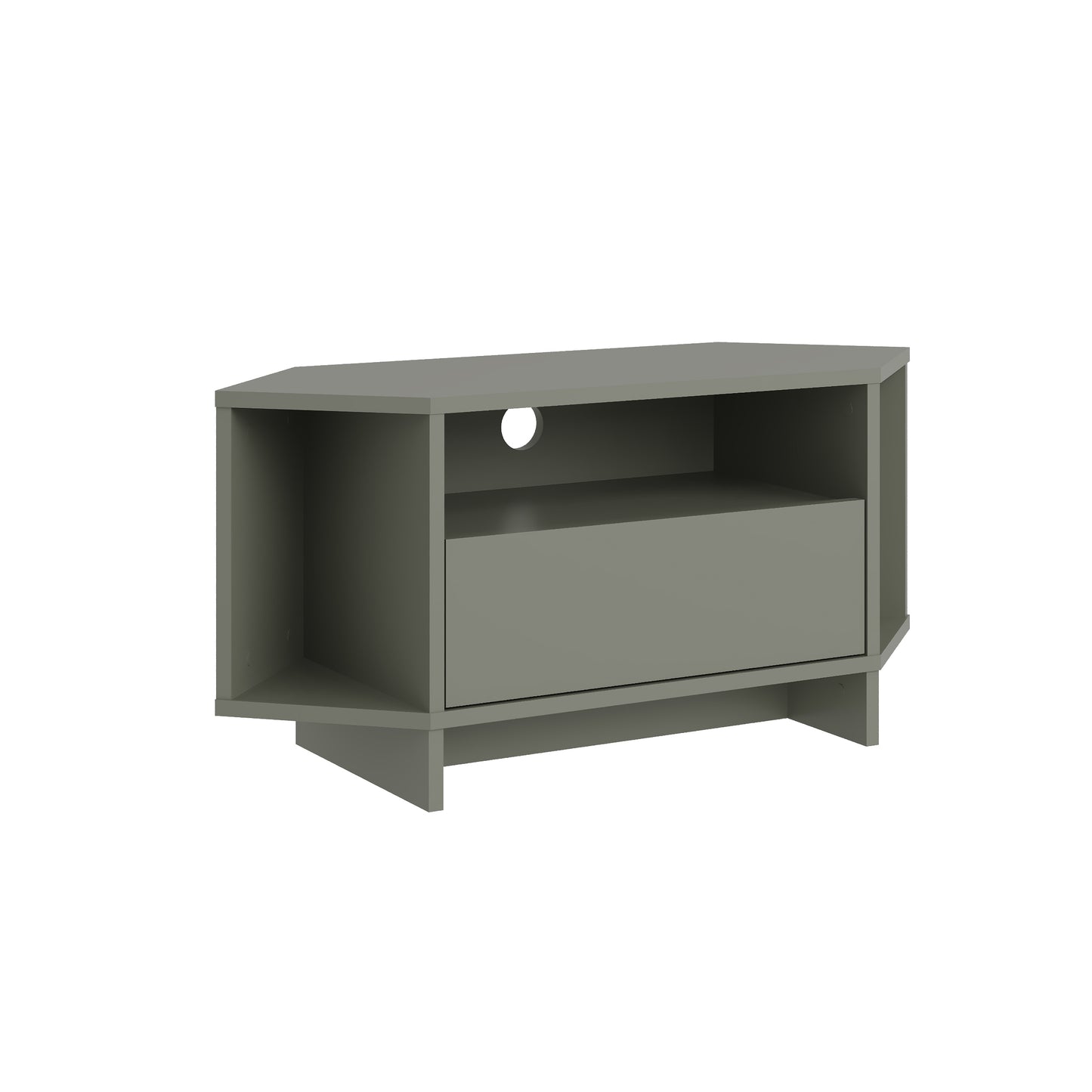 Corner TV Stand for 40 Inch TVs – Lila Modern Unit with Cabinet & Cable Management