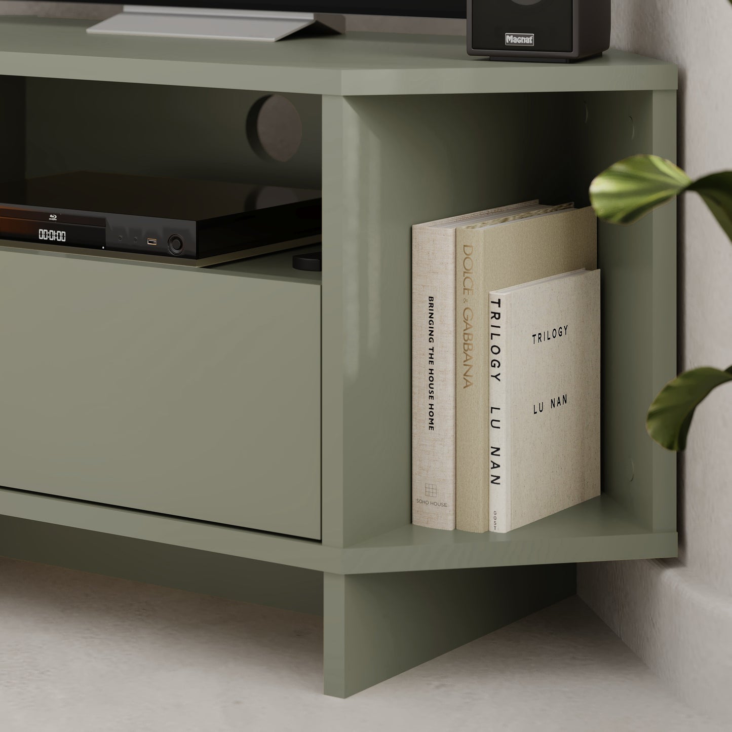 Corner TV Stand for 40 Inch TVs – Lila Modern Unit with Cabinet & Cable Management