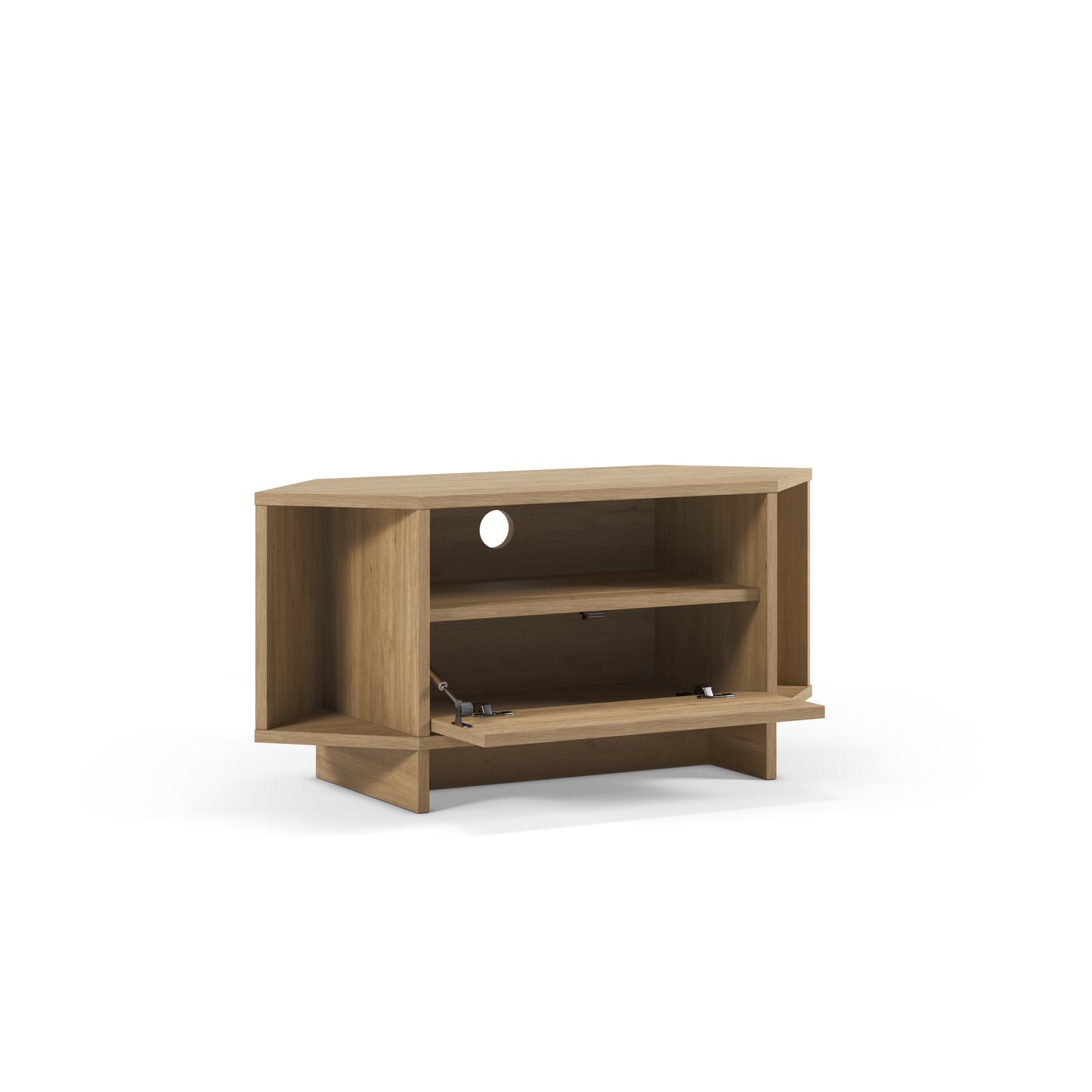 Corner TV Stand for 40 Inch TVs – Lila Modern Unit with Cabinet & Cable Management