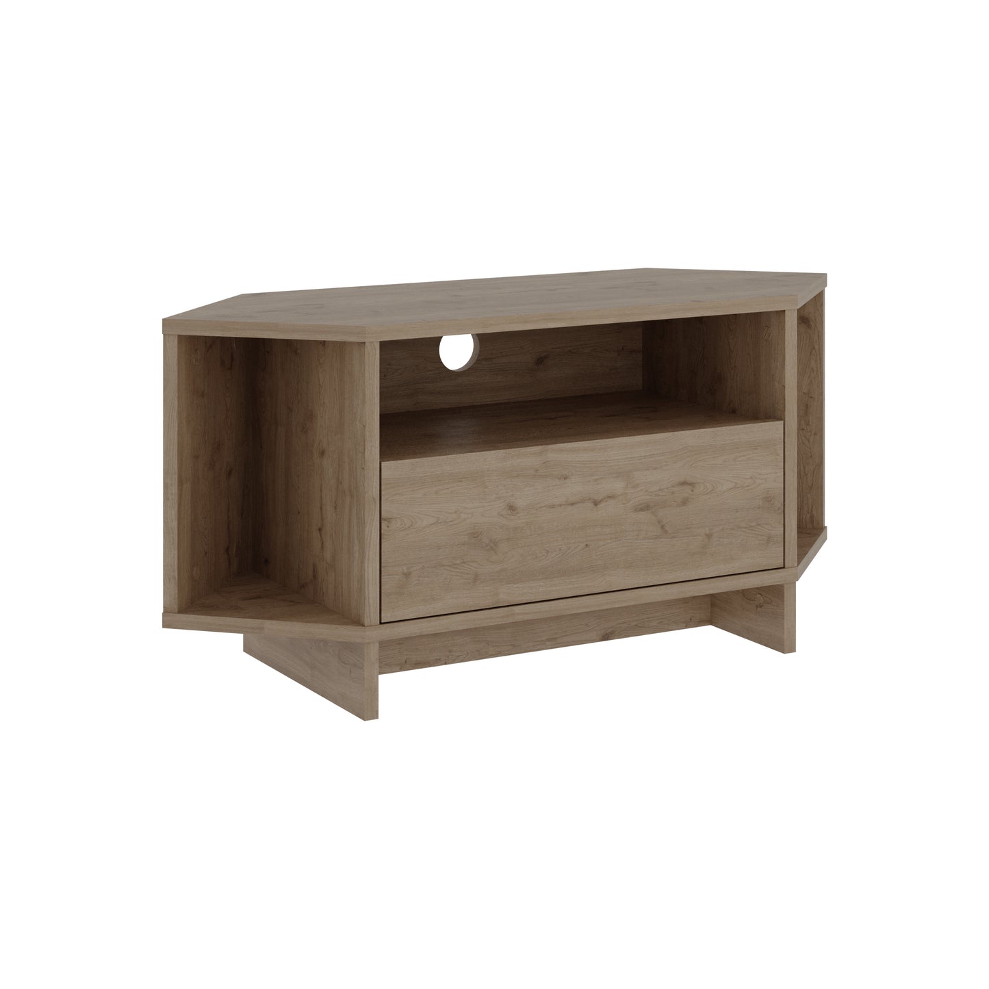 Corner TV Stand for 40 Inch TVs – Lila Modern Unit with Cabinet & Cable Management
