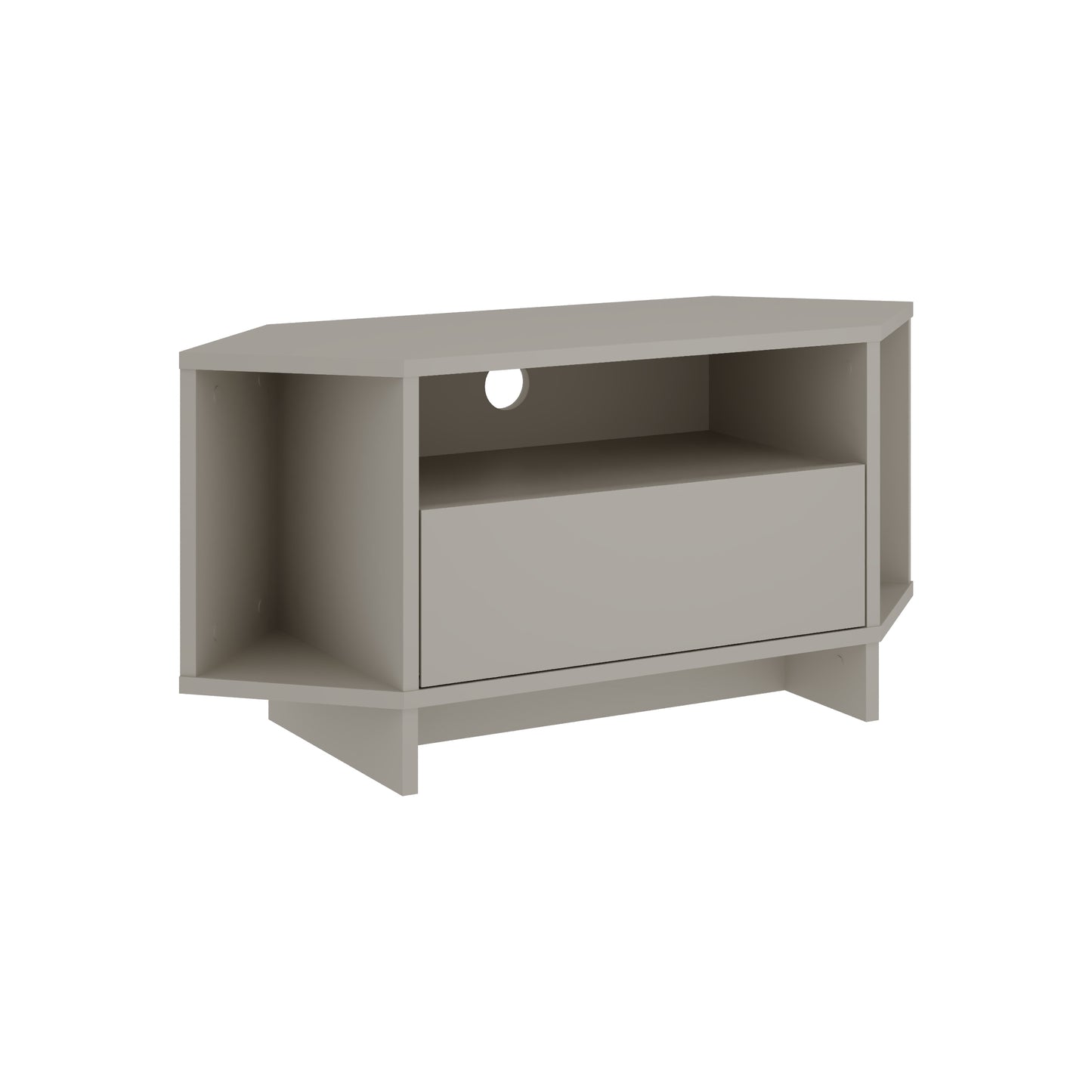 Corner TV Stand for 40 Inch TVs – Lila Modern Unit with Cabinet & Cable Management