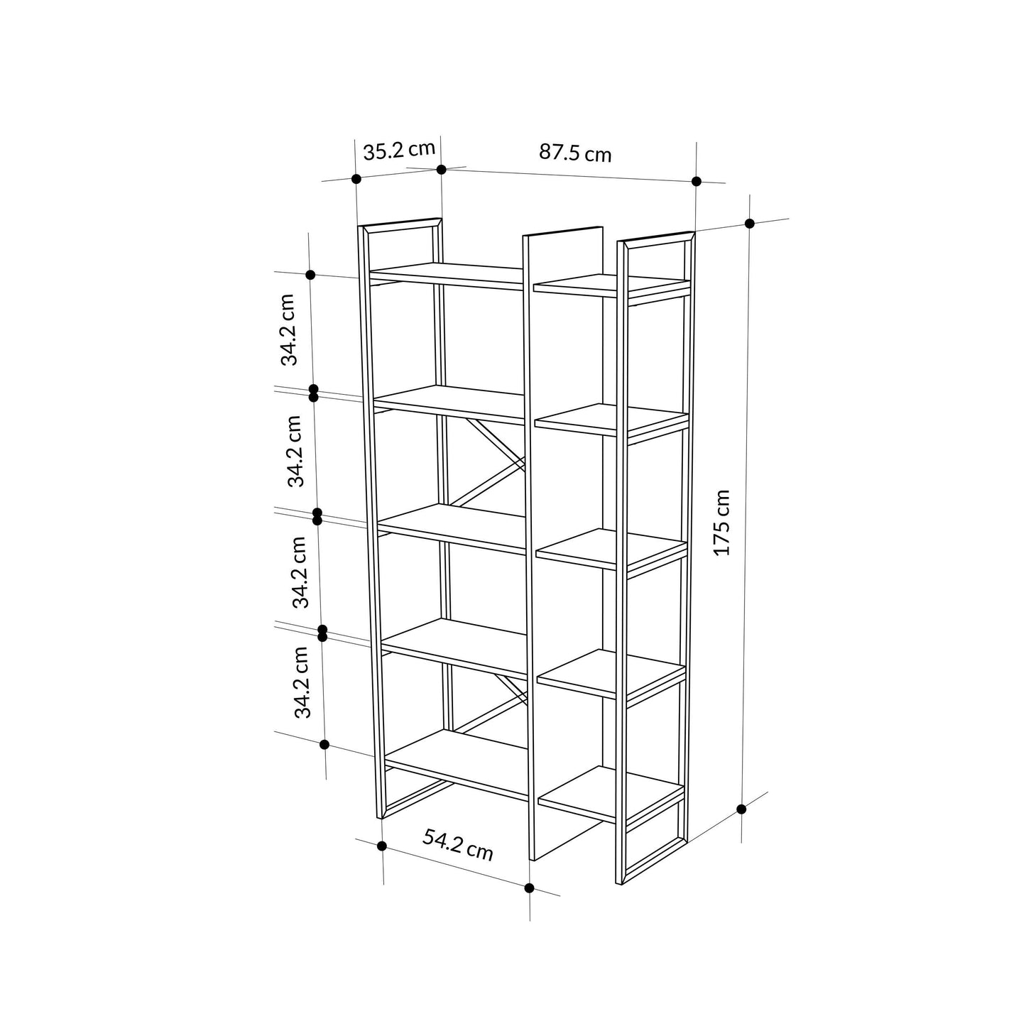 STRATOS BOOKCASE 88 CM - Your Home Rulez