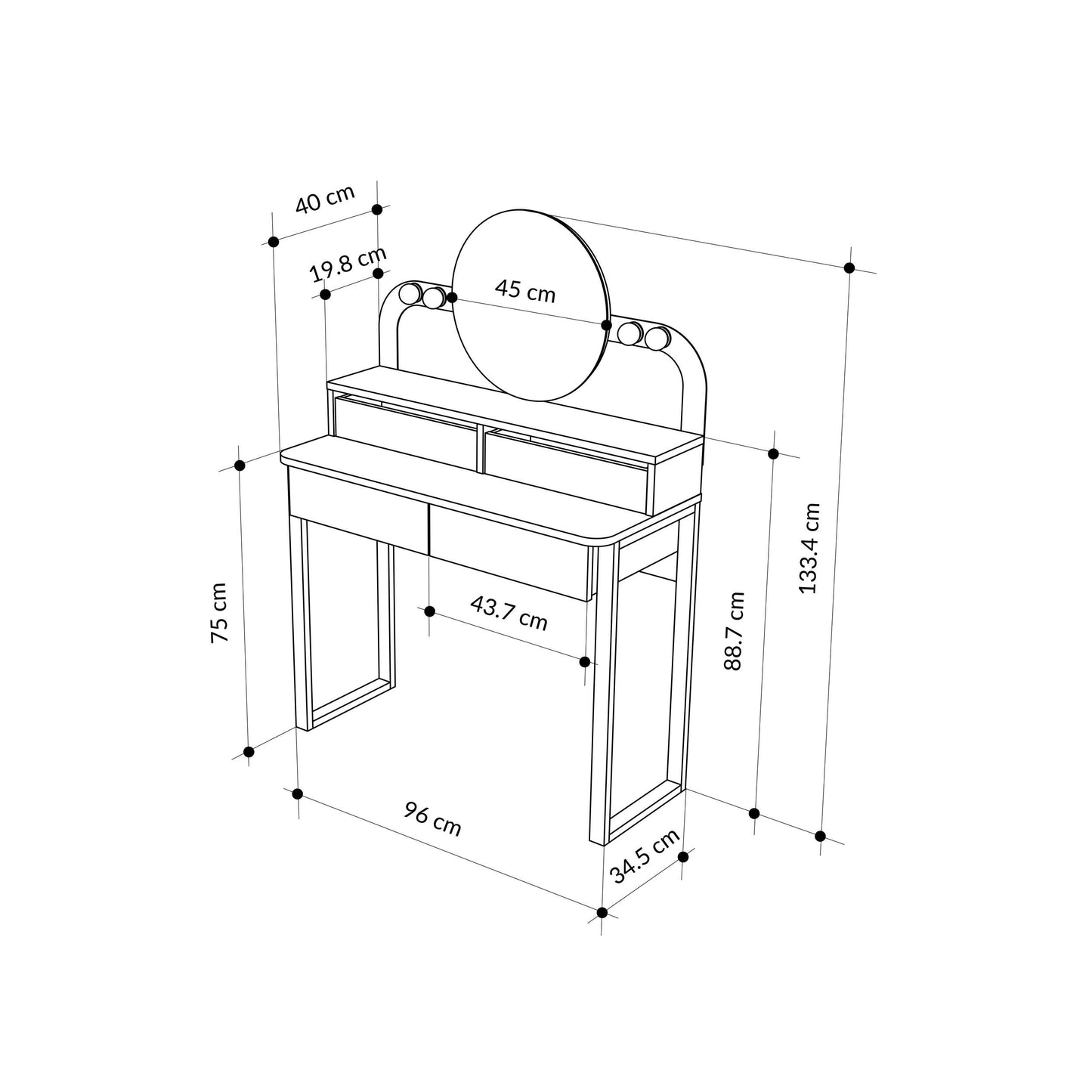 ILLUMA DRESSING TABLE - Your Home Rulez
