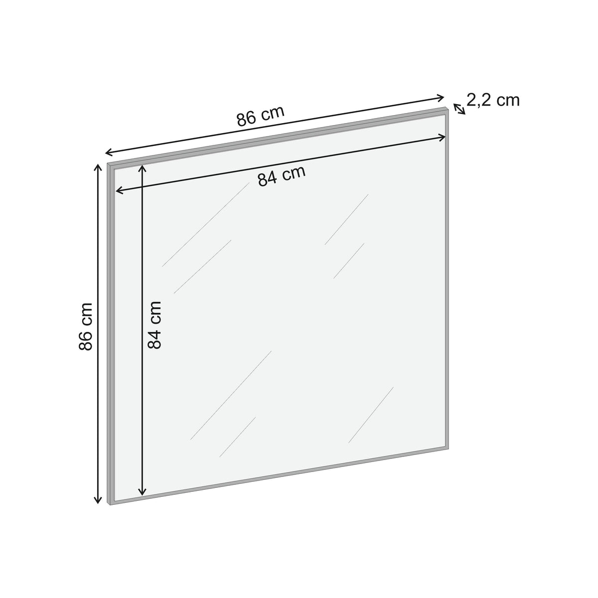 Helvo 86 cm Square Wall Mirror with Slim Oak-Effect Frame — Whiskey Oak, image 5