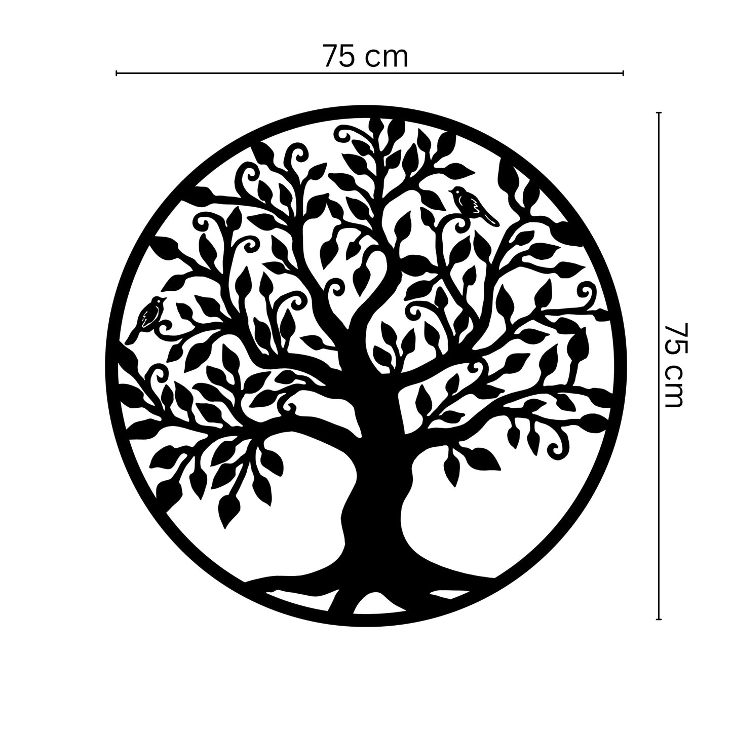 Tree of life metal wall art in static dyed iron with 3D shadow effect, perfect for bedrooms, hallways, or living room walls.