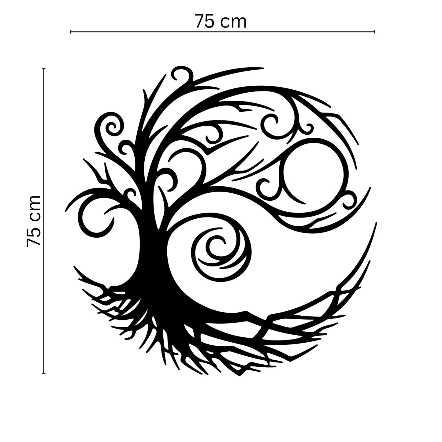 Tree of life metal wall art crafted from static dyed iron with intricate swirls and 3D shadow effect for outdoor or indoor decor.