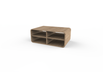 Bevund 80 cm Coffee Table with 4 Open Compartments — Natural Oak