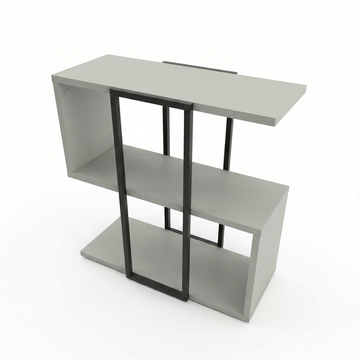 Grelle 56 cm Two-Tier Side Table with Metal Frame — Ash Green