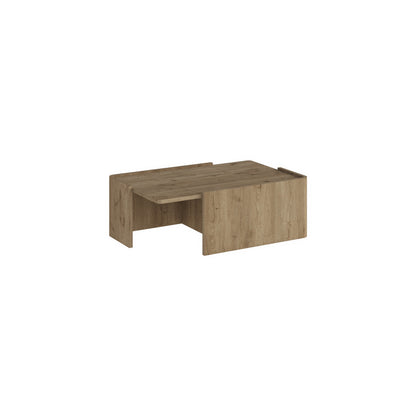 Pallow 82 cm Low Coffee Table with Solid Panel Ends — Natural Oak