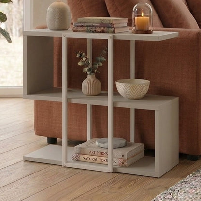 Grelle 56 cm Two-Tier Side Table with Metal Frame — Sandstone