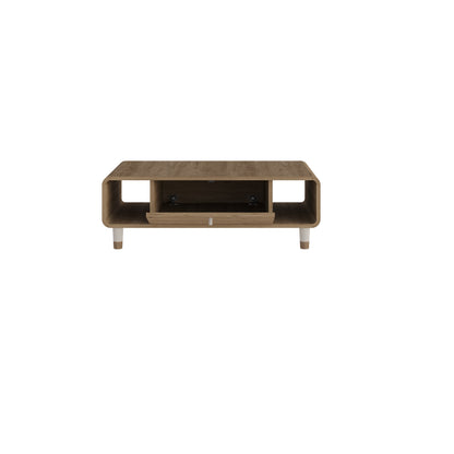 Dovrin 100 cm Coffee Table with Soft-Close Door Storage — Natural Oak