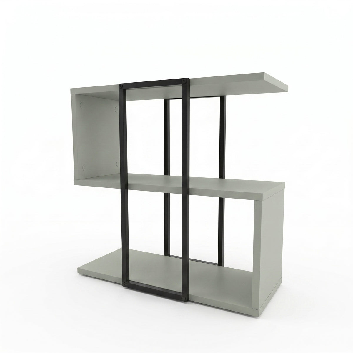 Grelle 56 cm Two-Tier Side Table with Metal Frame — Ash Green