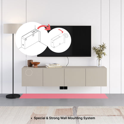 Gilvar 140cm Floating-Style TV Unit with 2 Soft-Close Doors — White