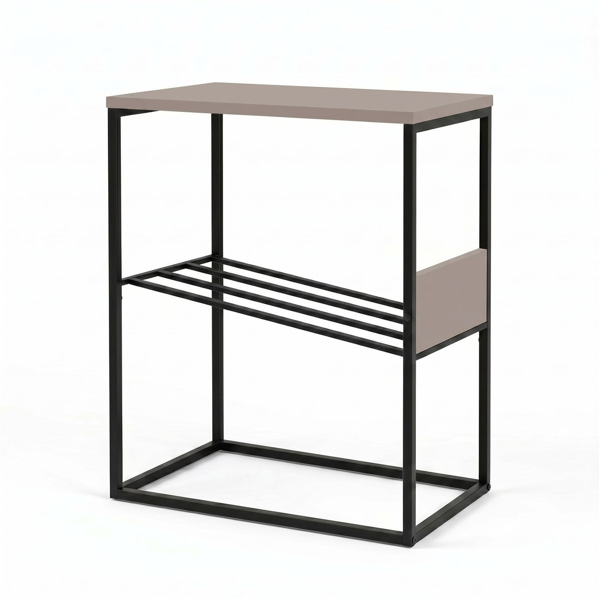 Rimble 55cm End Table with Angled Book Rack — Light Mocha