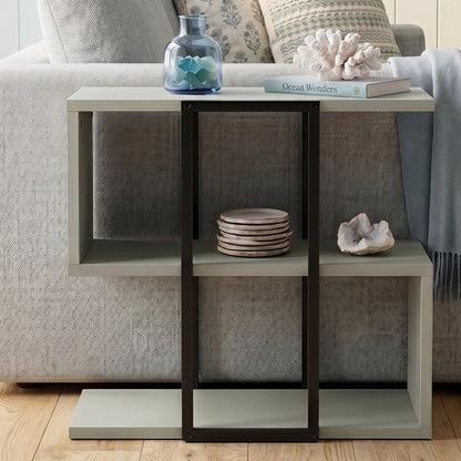 Grelle 56 cm Two-Tier Side Table with Metal Frame — Ash Green