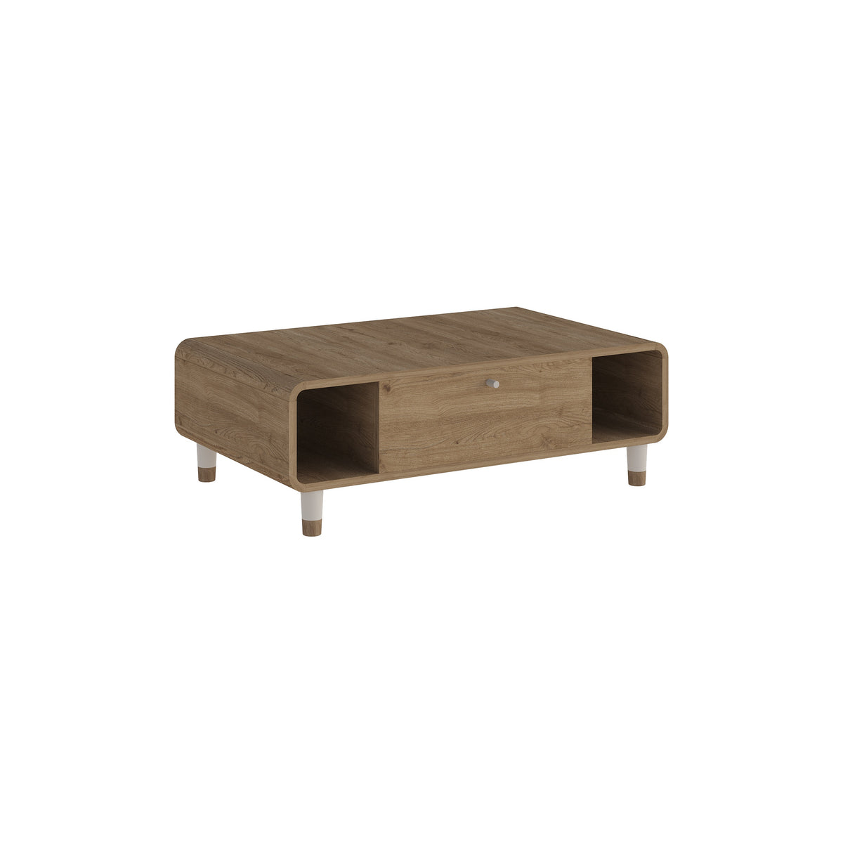 Dovrin 100 cm Coffee Table with Soft-Close Door Storage — Natural Oak