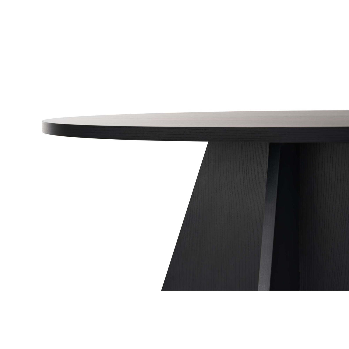 Tamsk 120cm Round Dining Table for 4 with Panel Legs — Black Wood