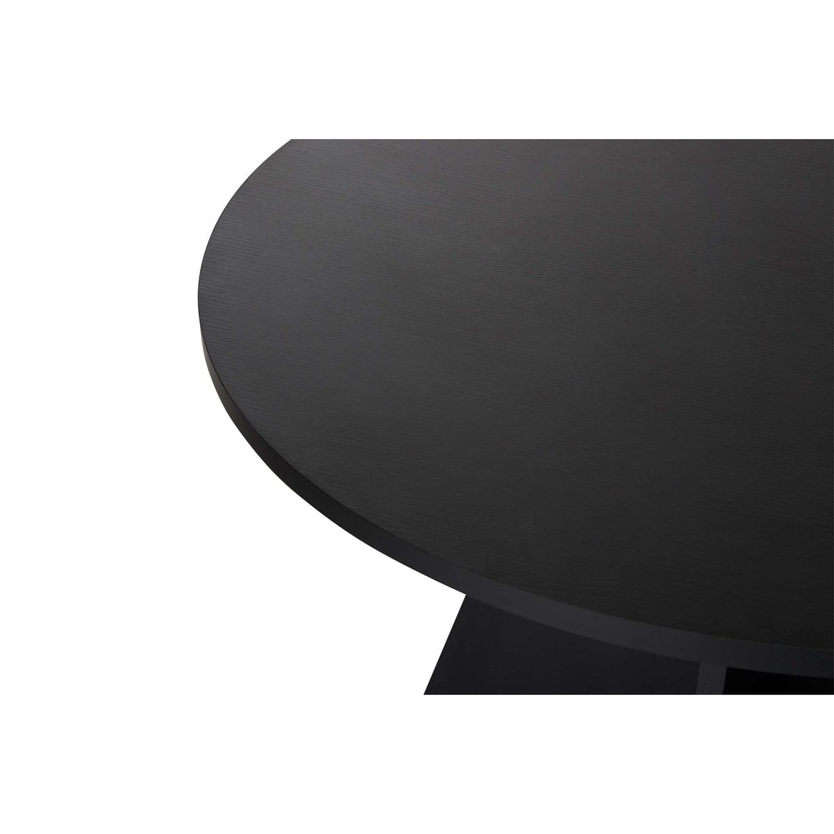 Tamsk 120cm Round Dining Table for 4 with Panel Legs — Black Wood