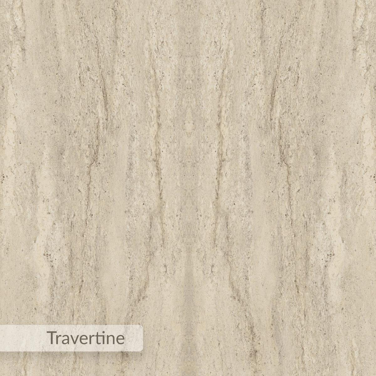 Tamsk 120cm Round Dining Table for 4 with Panel Legs — Travertine