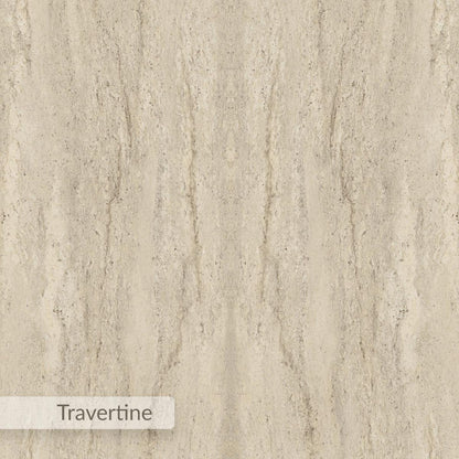 Tamsk 120cm Round Dining Table for 4 with Panel Legs — Travertine