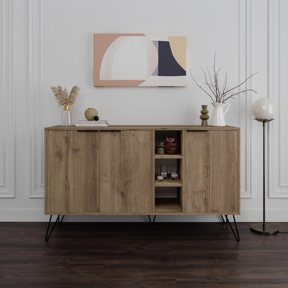 Modern sideboard cabinet with metal legs and closed storage, ideal for living room, dining area or hallway