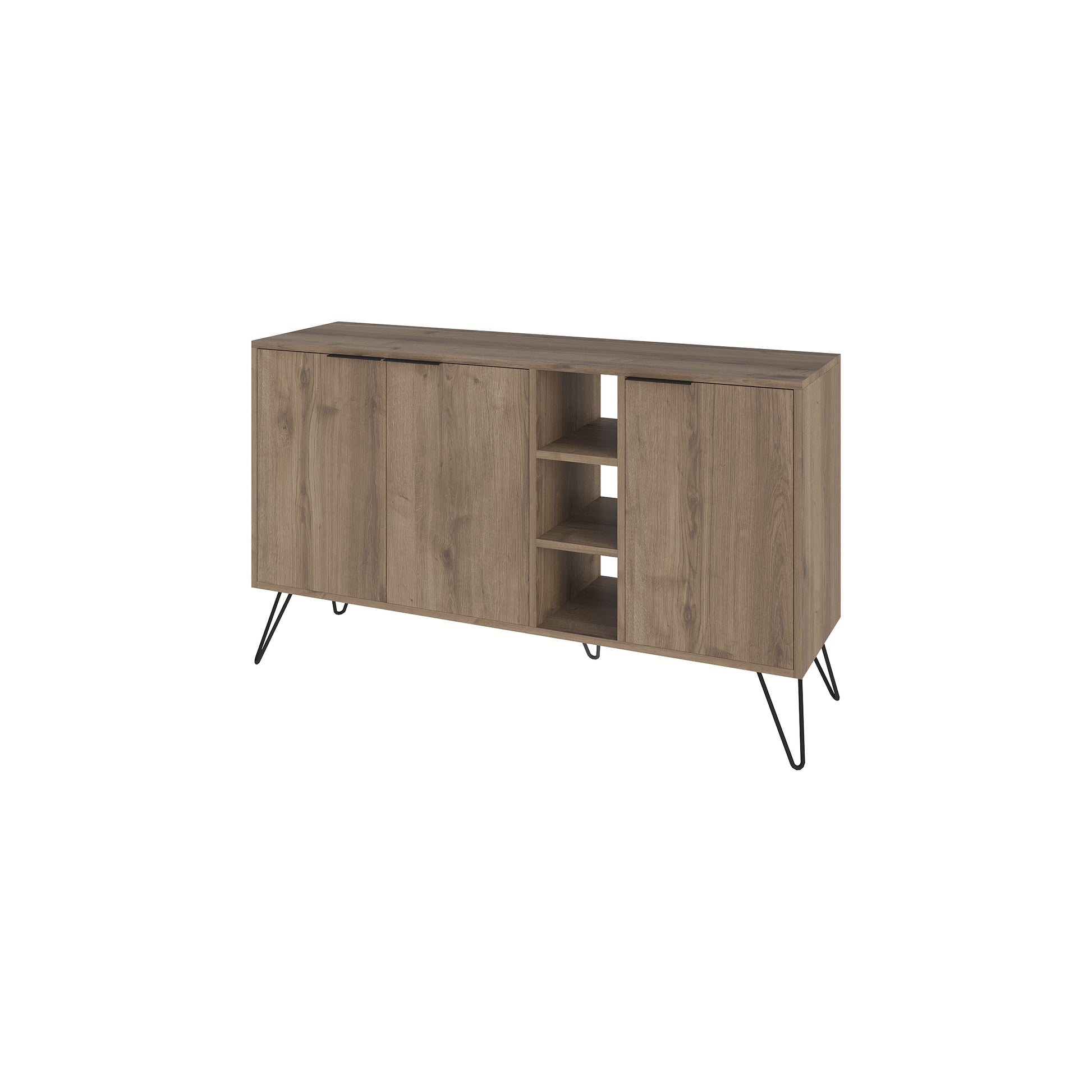 Modern sideboard cabinet with metal legs and closed storage, ideal for living room, dining area or hallway