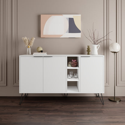 Modern sideboard cabinet with metal legs and closed storage, ideal for living room, dining area or hallway