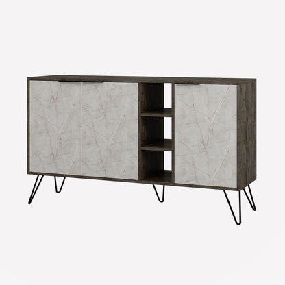 Modern sideboard cabinet with metal legs and closed storage, ideal for living room, dining area or hallway