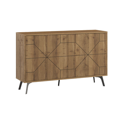 Modern sideboard cabinet with metal legs and closed storage, ideal for living room, dining area or hallway