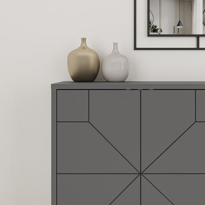 Modern sideboard cabinet with metal legs and closed storage, ideal for living room, dining area or hallway