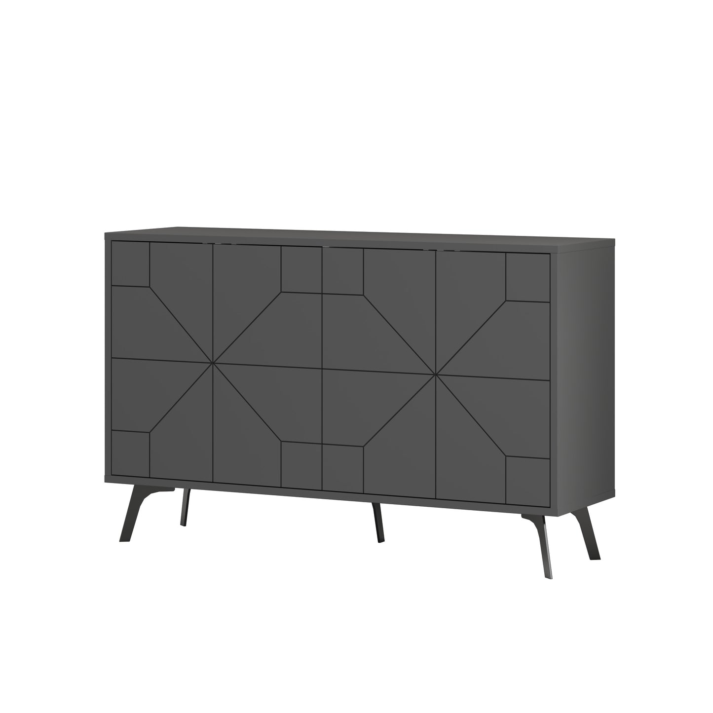 Modern sideboard cabinet with metal legs and closed storage, ideal for living room, dining area or hallway