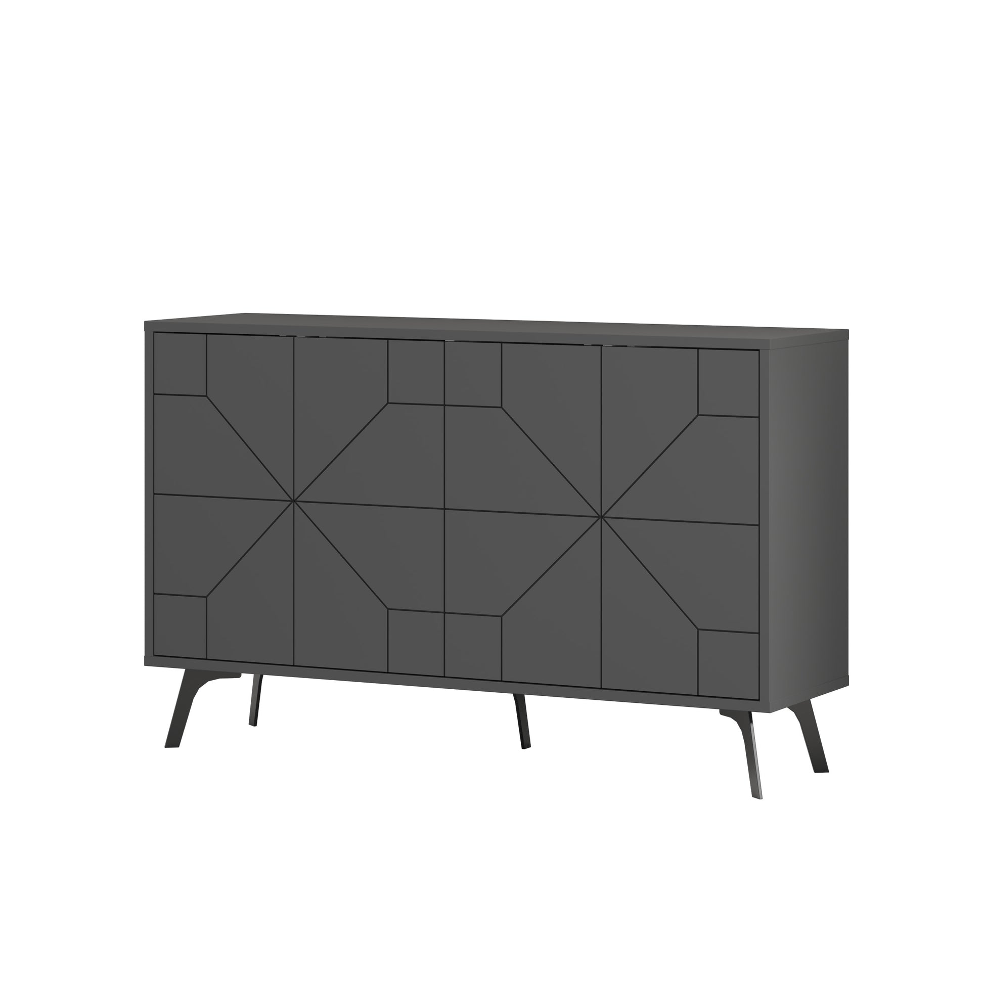 Modern sideboard cabinet with metal legs and closed storage, ideal for living room, dining area or hallway