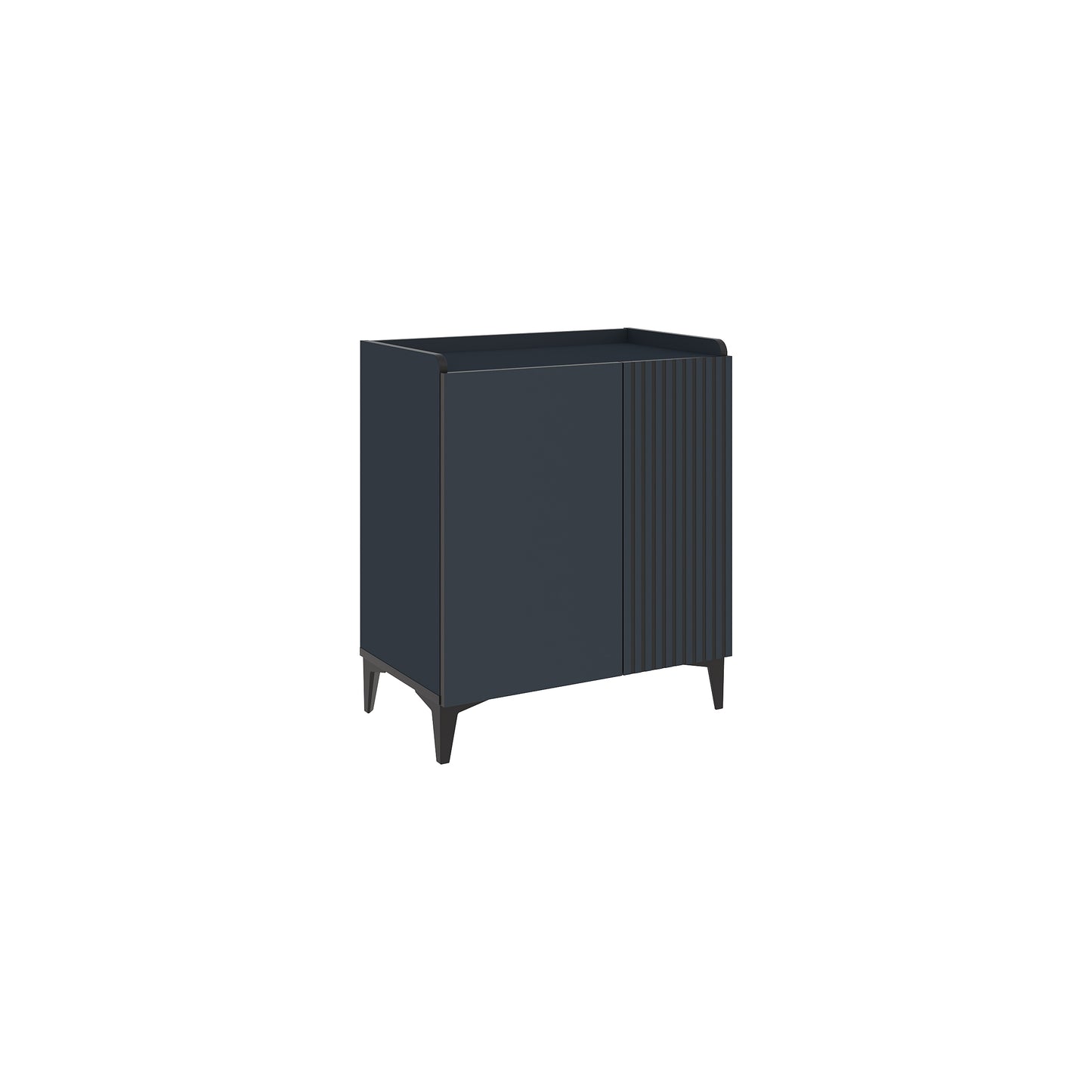 Holie Deep Blue Multipurpose Cabinet with Black Metal Legs – Modern Storage Unit