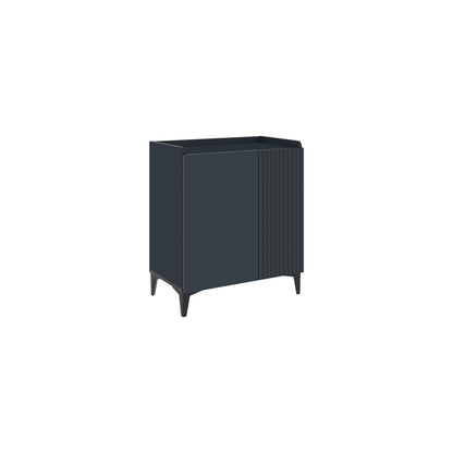 Holie Deep Blue Multipurpose Cabinet with Black Metal Legs – Modern Storage Unit