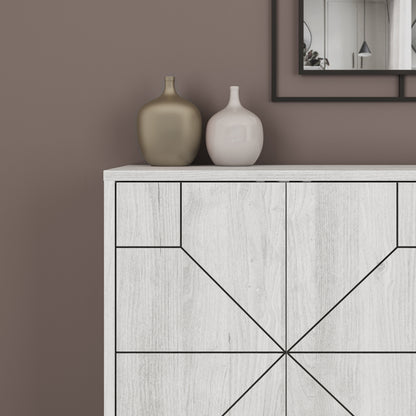 Modern sideboard cabinet with metal legs and closed storage, ideal for living room, dining area or hallway