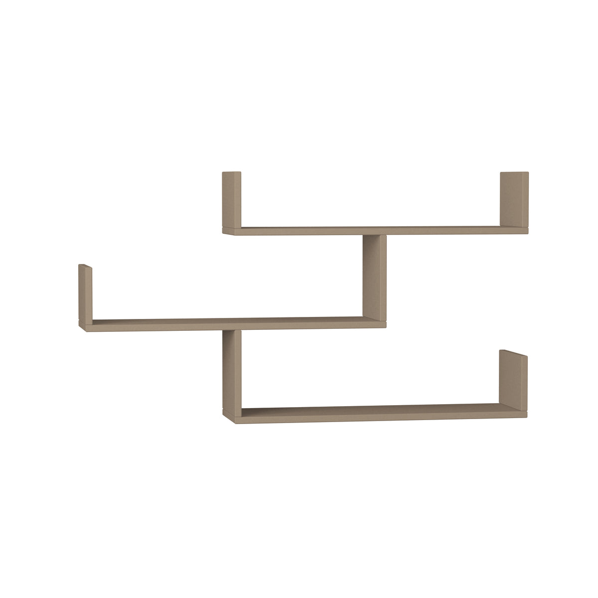 Snerra 119 cm 3-Tier Wall-Mounted Shelf Unit — Mocha Grey, image 4