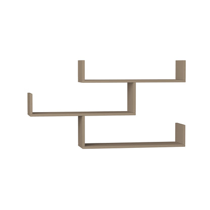 Snerra 119 cm 3-Tier Wall-Mounted Shelf Unit — Mocha Grey, image 4