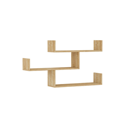 Snerra 119 cm 3-Tier Wall-Mounted Shelf Unit — Oak, image 4