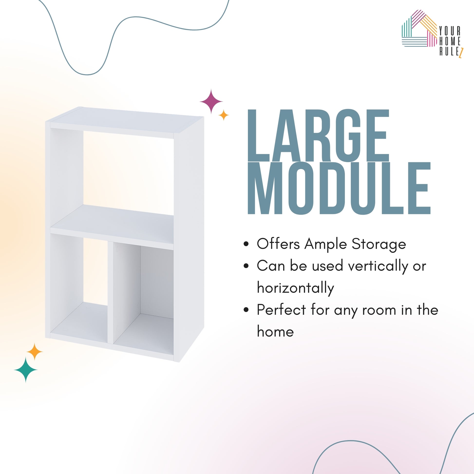 White side table module used as modern sofa-end storage