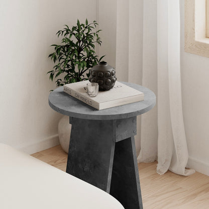Chen Modern Round Side Table – Small Accent Table for Sofa or Bedside with Unique Design