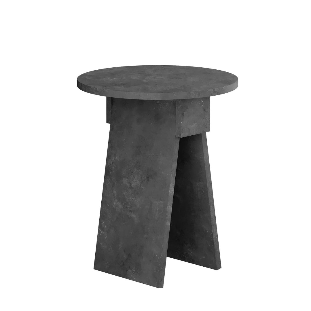 Chen Modern Round Side Table – Small Accent Table for Sofa or Bedside with Unique Design