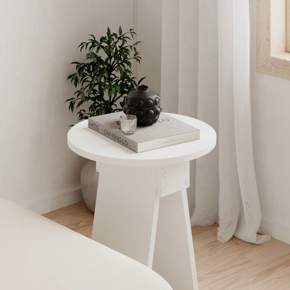 Chen Modern Round Side Table – Small Accent Table for Sofa or Bedside with Unique Design