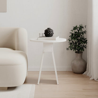 Chen Modern Round Side Table – Small Accent Table for Sofa or Bedside with Unique Design